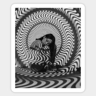 Girl lost in a Maze  Meditation and Yoga Design for Relation and Chill out wall art. Sticker